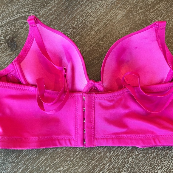 Pink Embellished Women's Bra - Picture 3 of 11